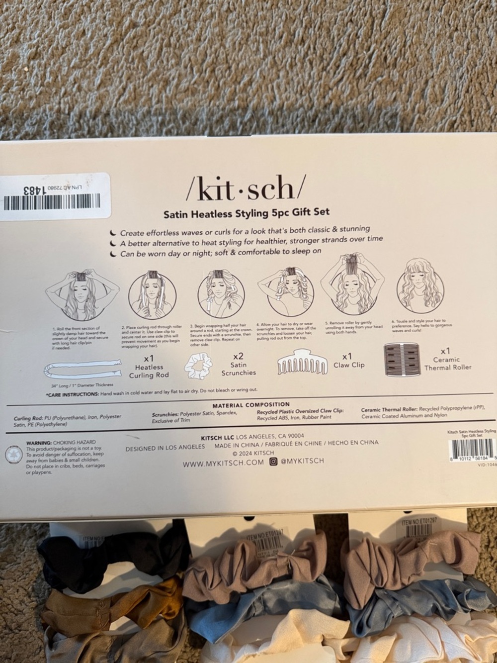 Kitsch Satin Hair Set with Scrunchies - Picture 4 of 6